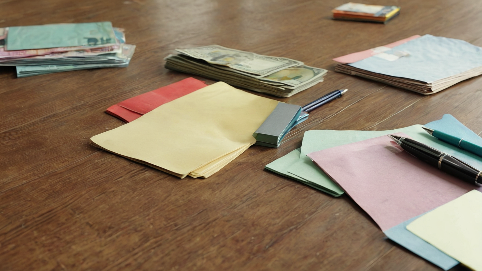One month bills and cash buffer sorting without readable numbers